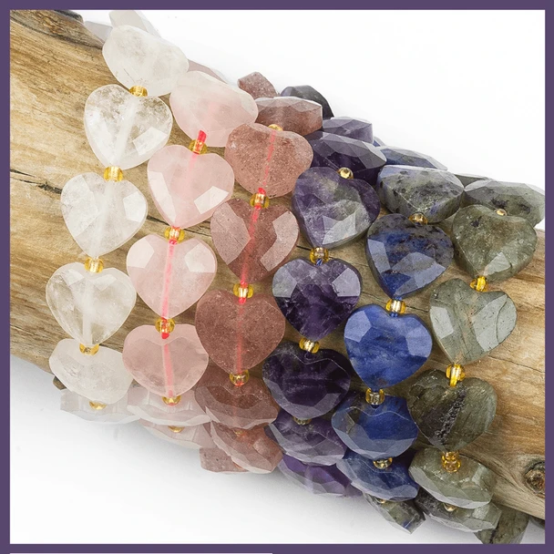 14mm Gemstone Hearts Group Pic