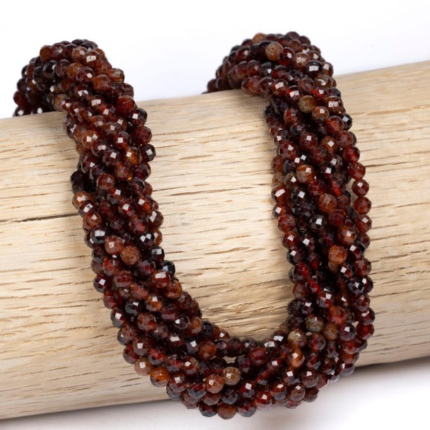 Cherry Tree Beads Orange (Peach) Garnet 4mm Faceted Round Beads - 15 inch strand 