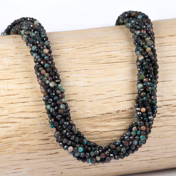 BOGO Chrysocolla 2mm Faceted Round Beads for DIY jewelry.