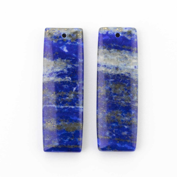 Cherry Tree Beads Lapis 14x40mm Rectangle Front Drilled Pendant Pair - 2 per bag 