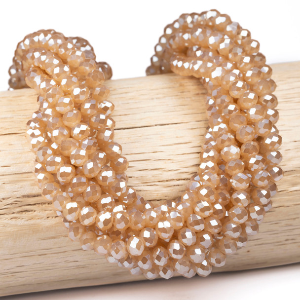 rystal 5x6mm Opaque Butterscotch Faceted Rondelles - 15 inch strand