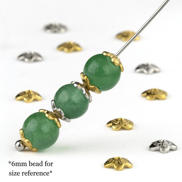 Cherry Tree Beads 304 Stainless Steel 5mm Floral Bead Caps 