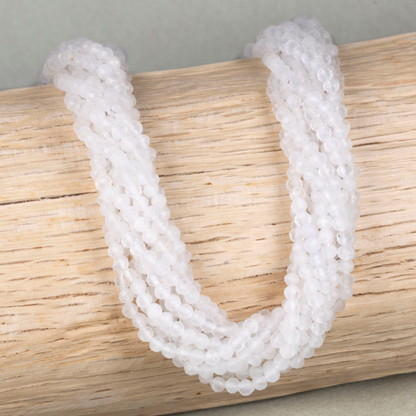 BOGO Clear Quartz 3.2mm Faceted Round Beads for craft night.