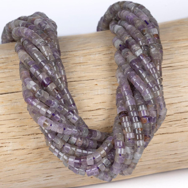 Cherry Tree Beads BOGO Amethyst 2x4mm Heishi Beads Grade B - Receive 2 Identical 15 Inch Strands 