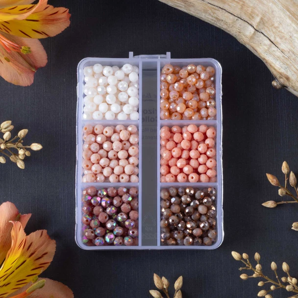 Cherry Tree Beads Dusty Horizon Crystal 3x4mm Faceted Rondelle Mini Designer Collection Box 
