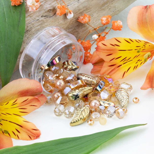 designer curated bead kit perfect for creating coordinated bracelets, necklaces, earrings, charm dangles, and other seasonal jewelry