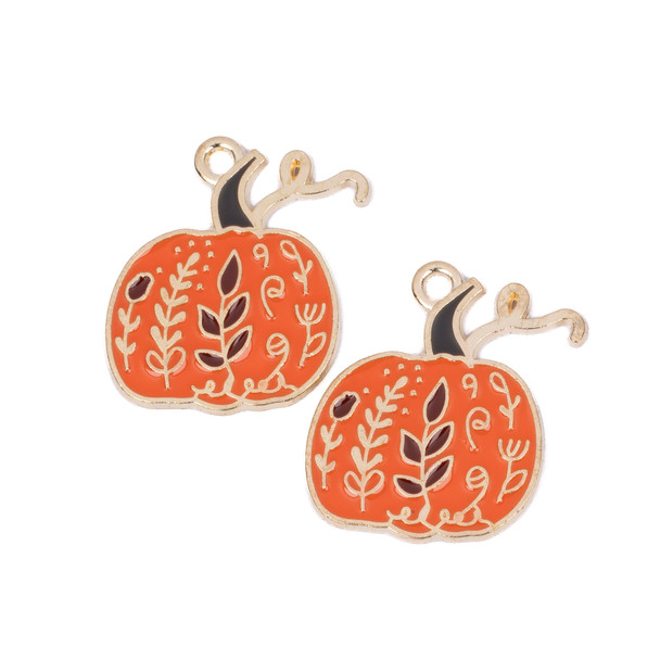 Ornately details pumpkin charms.