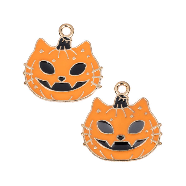 Pumpkin in the shape of a cat.