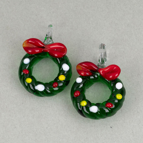 Glass wreath pendant for Christmas DIYs.