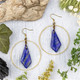 Lapis Irregular Diamond and Brass Hoop Earrings