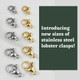 New Stainless Steel Lobster Clasps