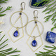 Sapphire & Brass Earrings