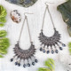 Silver and Crystal Statement Earrings