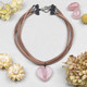 Rose Quartz Heart Choker