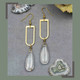 Quartz Teardrop & Gold Earrings