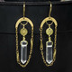 Quartz Point & Brass Chain Earrings