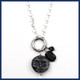 Black Labradorite Carved Moon Necklace