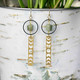 Brass Moon Phase Kyanite Earrings