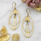 Geometric Citrine Teardrop Earrings