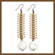 Fishbone & Pearl Earrings