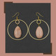 Peach Moonstone Hoop Earrings