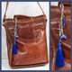 Lapis & Tassel Handbag Charm