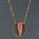 Carnelian Shield Brass Necklace