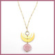 Rose Quartz Carved Moon Necklace