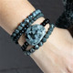 Aromatherapy Black and Grey Stacking Bracelets