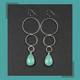 Aqua Chalcedony Teardrop & Hoop Earrings