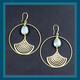 Labradorite & Brass Fan Earrings