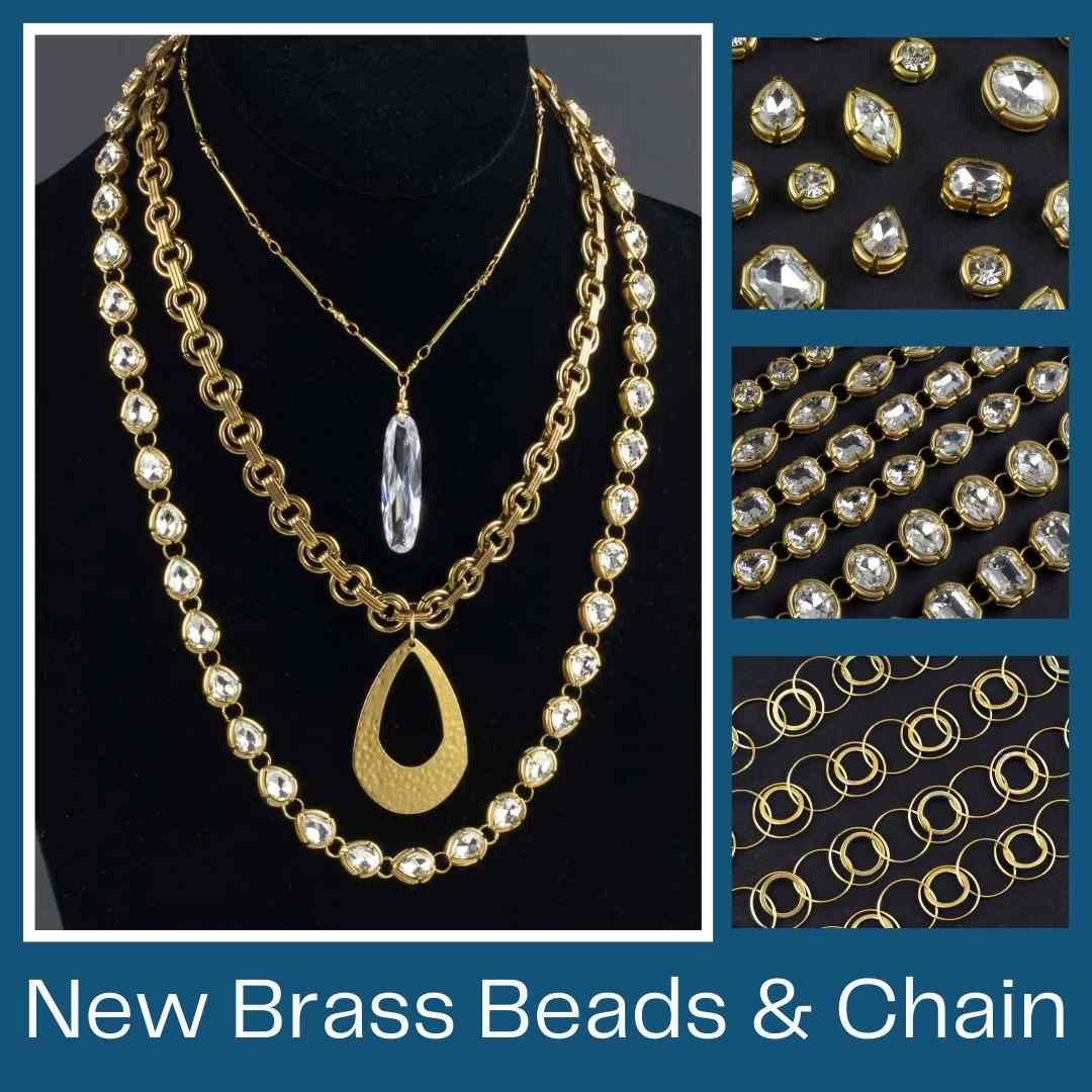Brass Crystal Components & Chain Brass Crystal Components & Chain