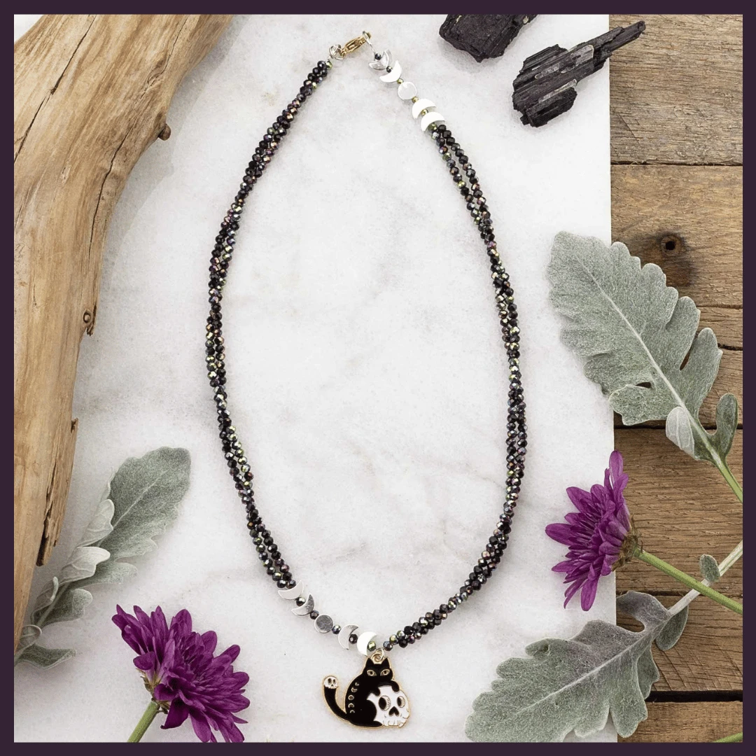 Cat Moon Phase Necklace