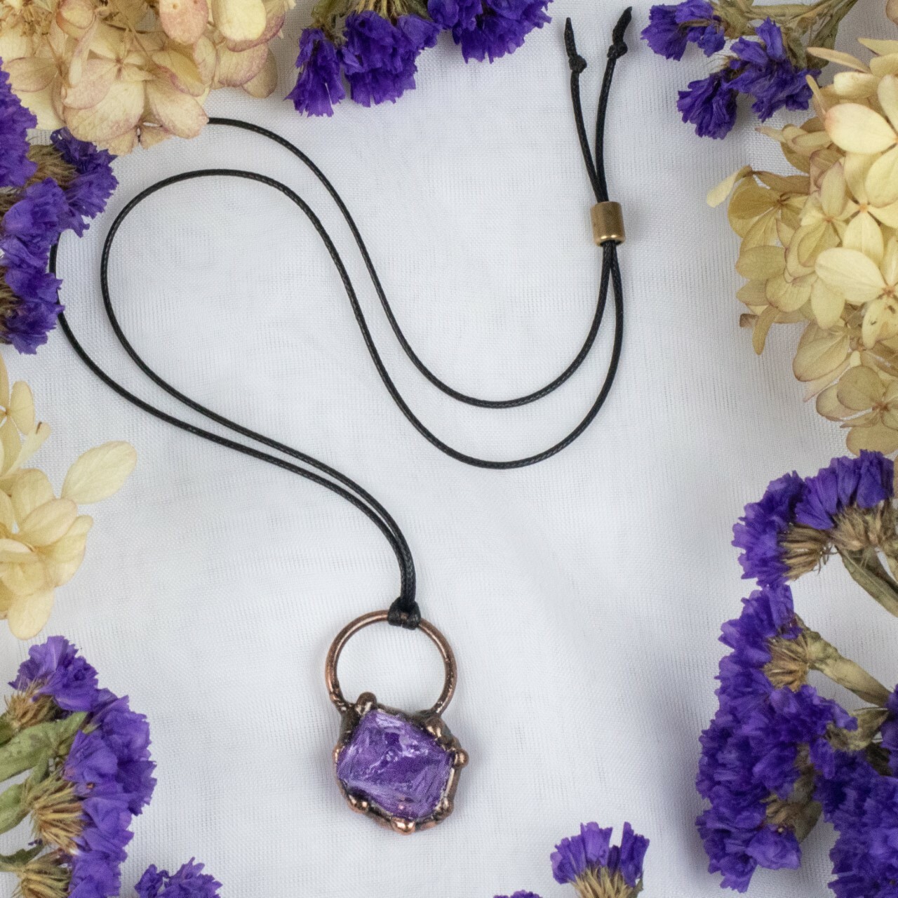Amethyst Copper Adjustable Necklace Amethyst Copper Adjustable Necklace