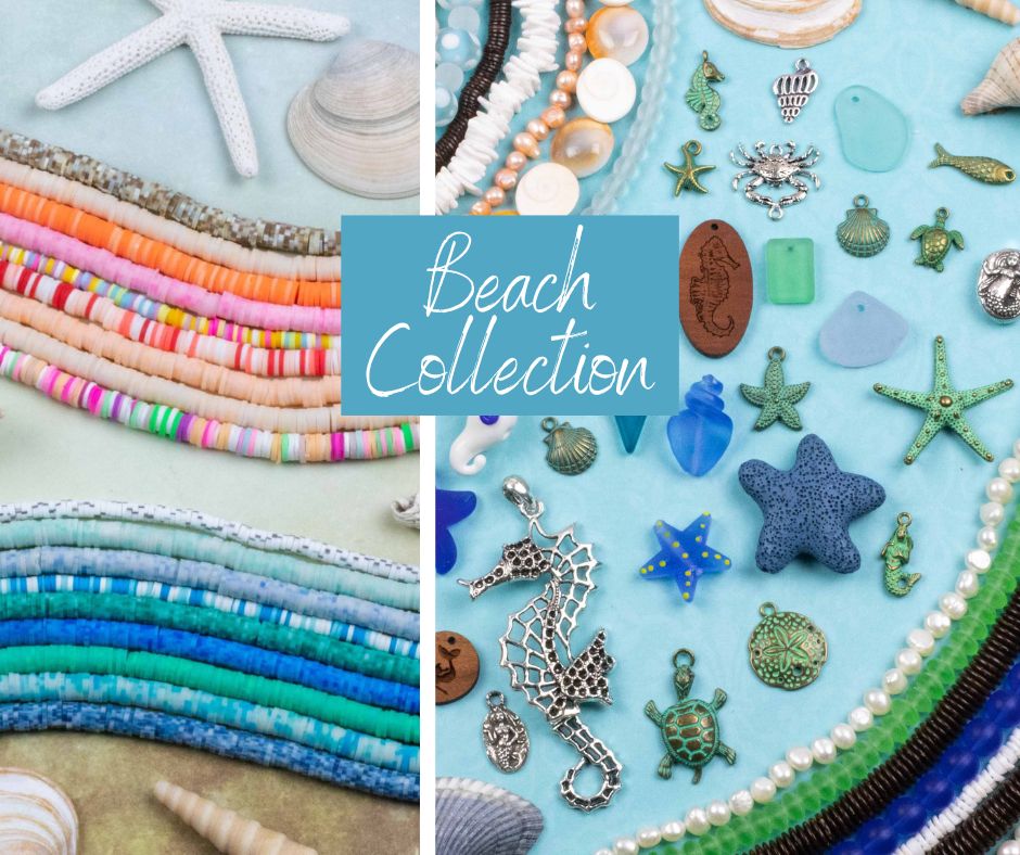 Create your own beach-inspired jewelry with our collection of seaside-themed beads