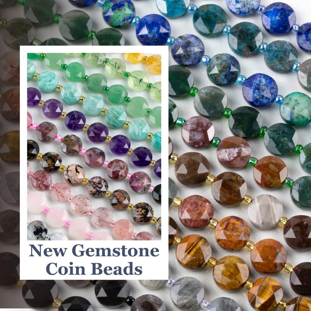 faceted gemstone coin beads