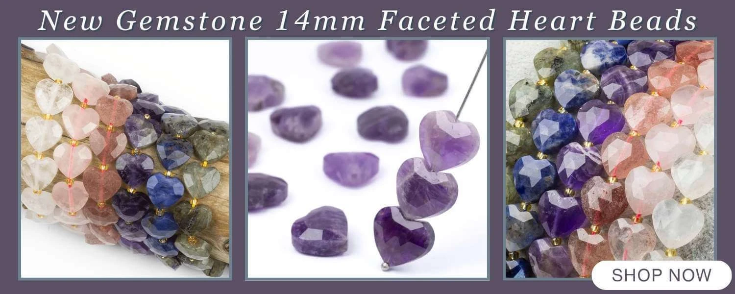 New Gemstone stone heart beads