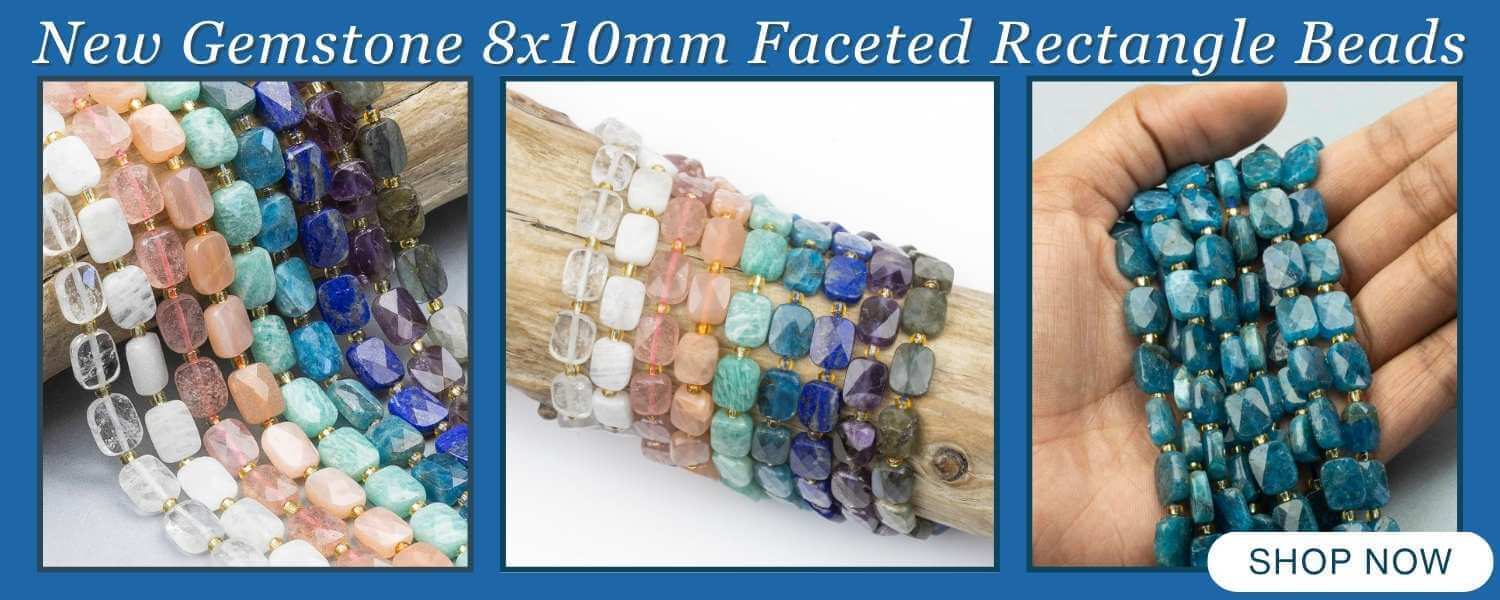 Gemstone 8x10mm rectangle faceted beads for sale