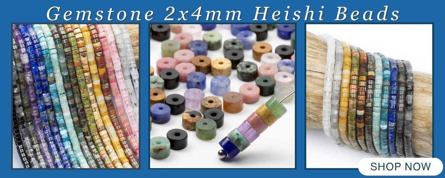 new 2x4mm gemstone heishi beads