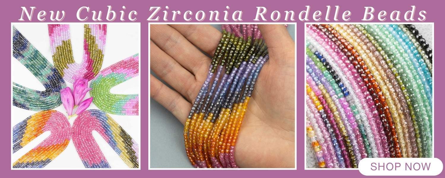 New Cubic Zirconia Beads- 2x3mm rondelles
