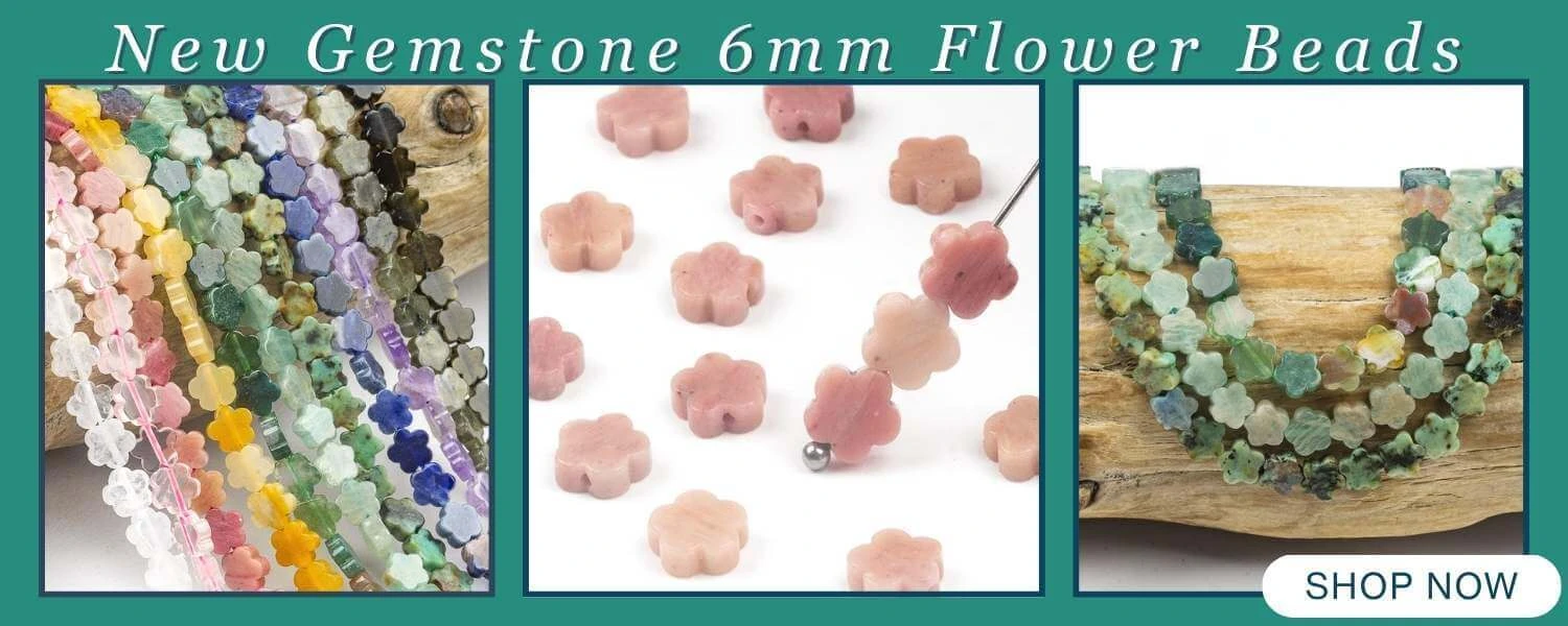 New gemstone flower beads