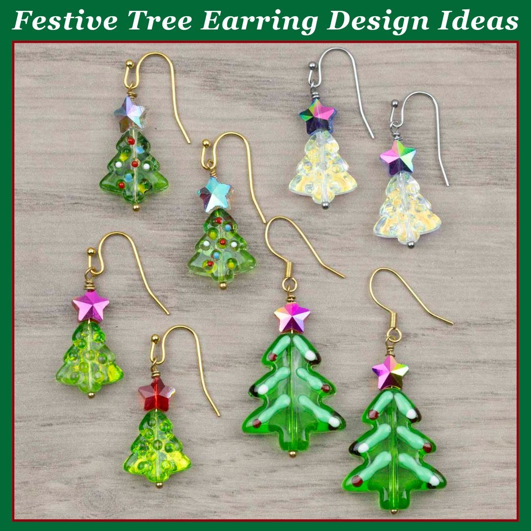 Bring some festive sparkle to your holiday season with these Christmas Tree Earrings. Featuring bright green glass tree beads topped with a shimmering red star, this cheerful design captures the magic and joy of Christmas. 