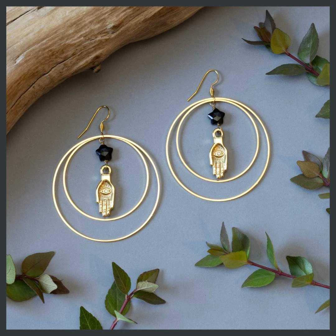 Hamsa Hoop Earrings