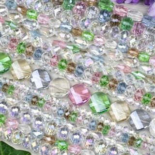 Crystal Beads in 8 inch strands