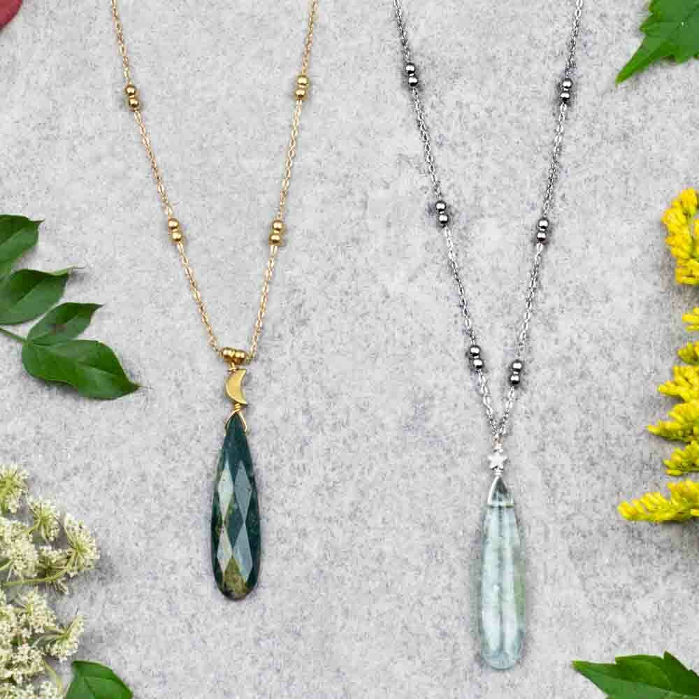 Simple Celestial Teardrop Necklaces Simple Celestial Teardrop Necklaces