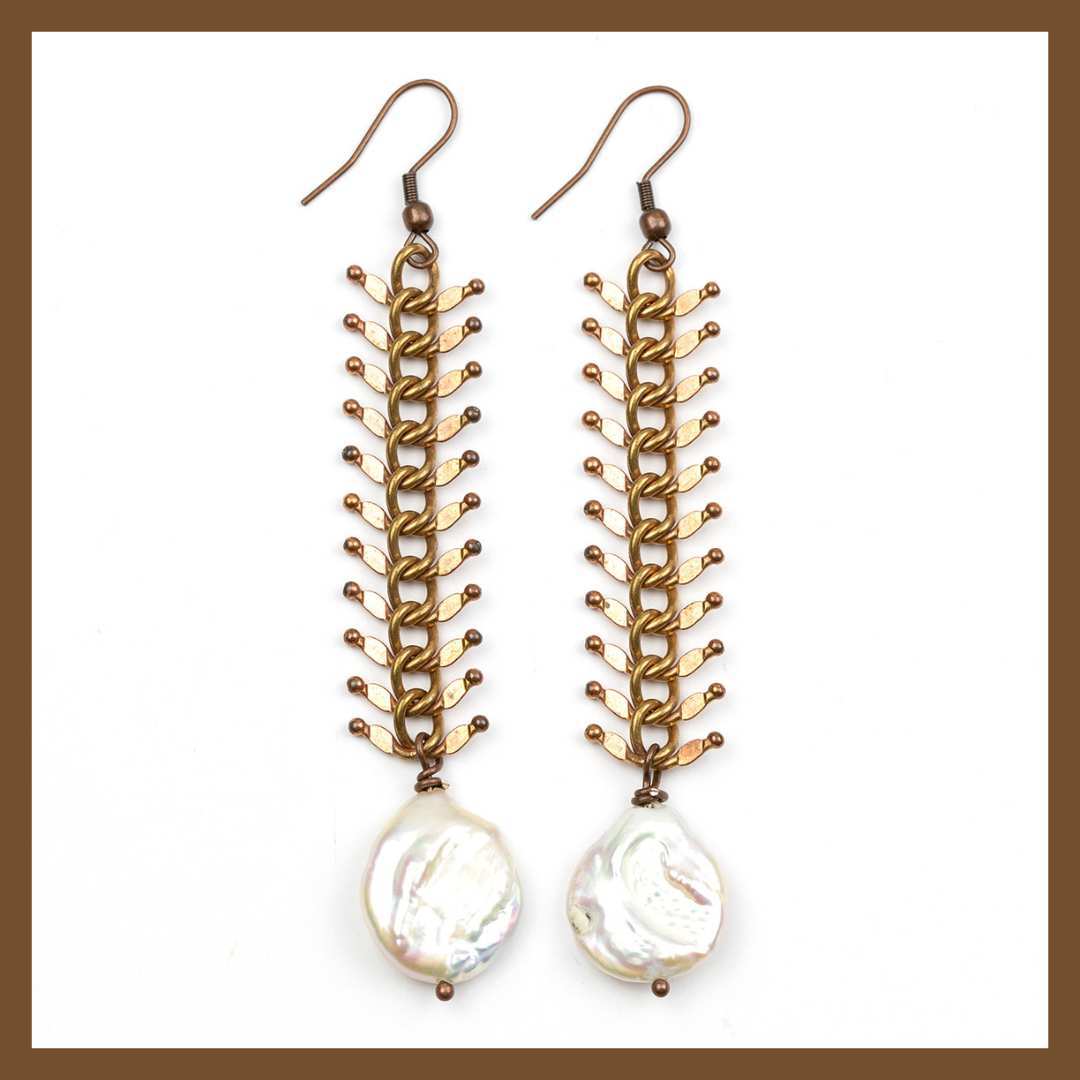 Fishbone & Pearl Earrings Fishbone & Pearl Earrings