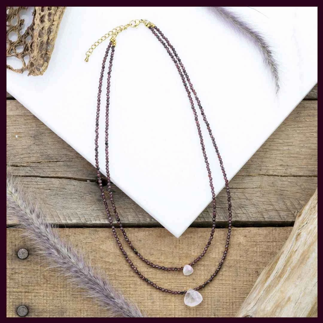 Garnet Layered Necklace