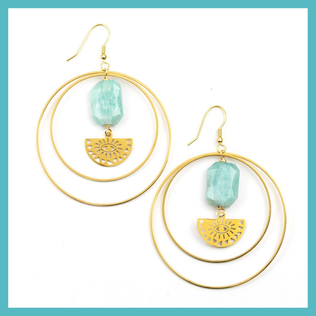 Gemstone, Fan & Hoop Earrings Gemstone, Fan & Hoop Earrings