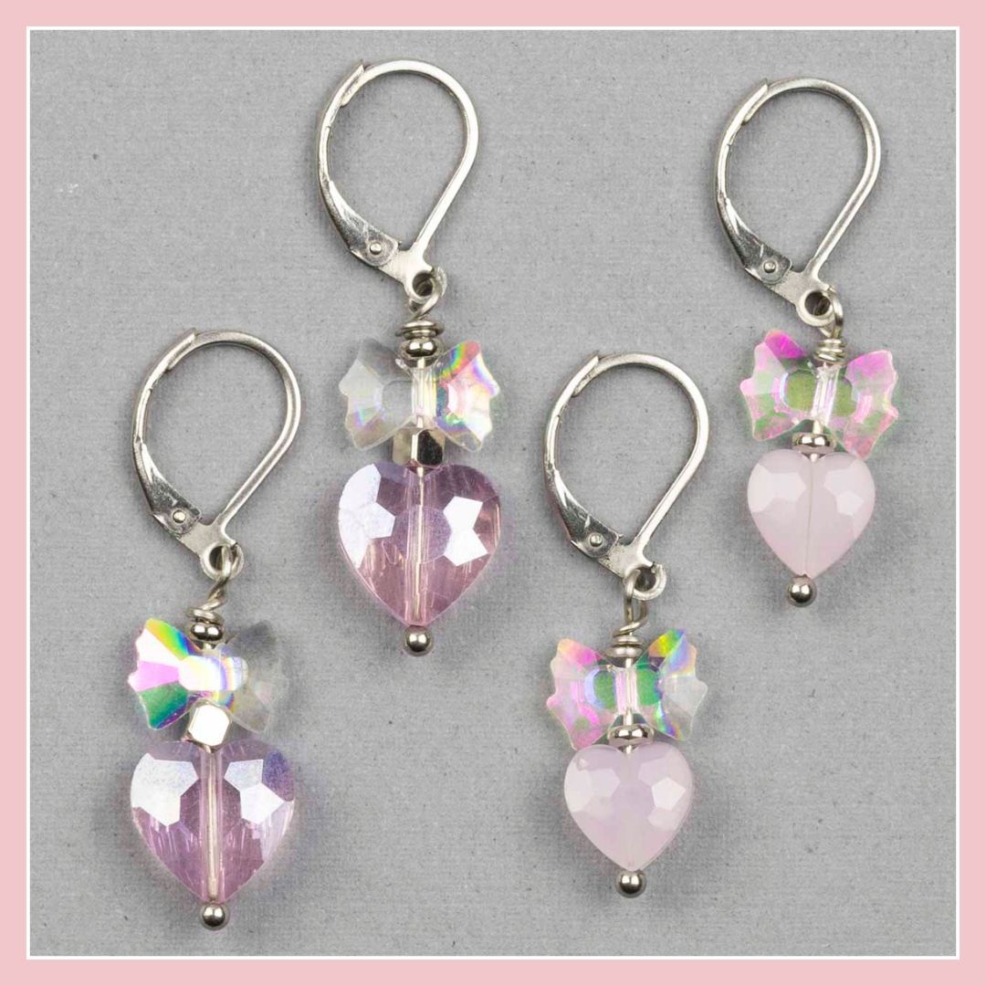 Hearts & Bow Earrings