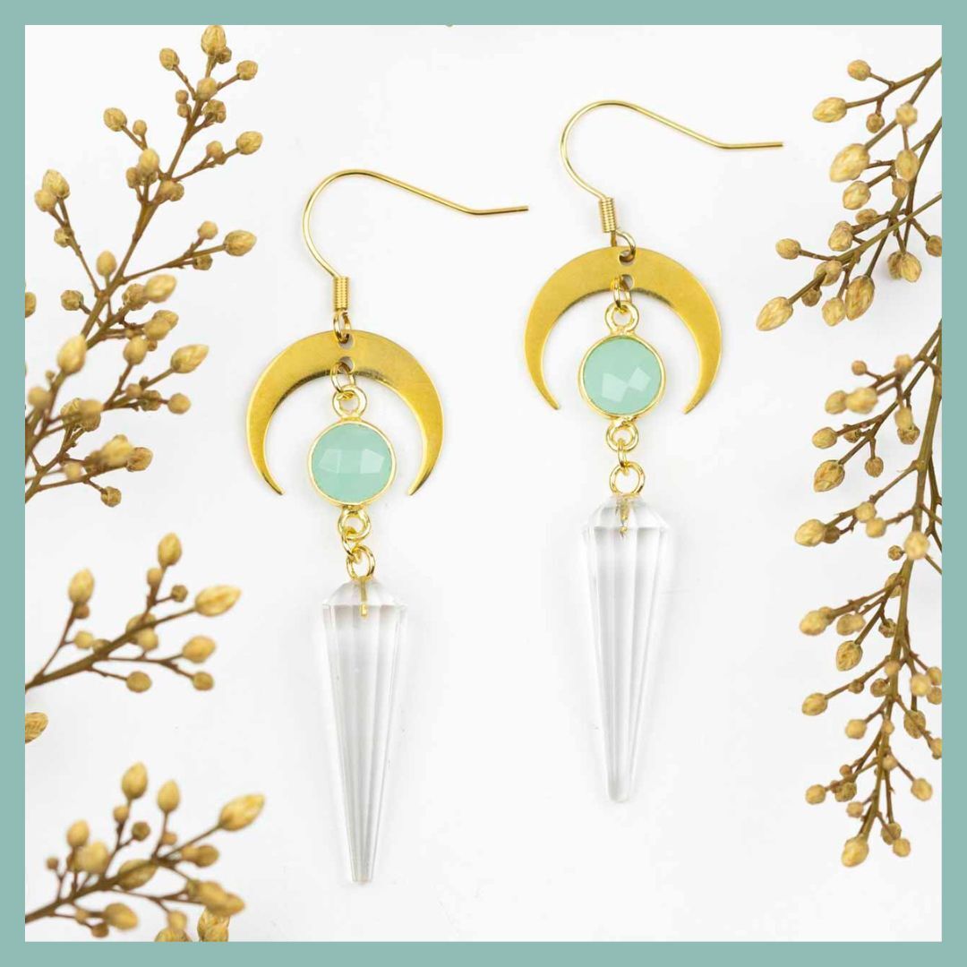 Crescent Moon & Pendulum Earrings